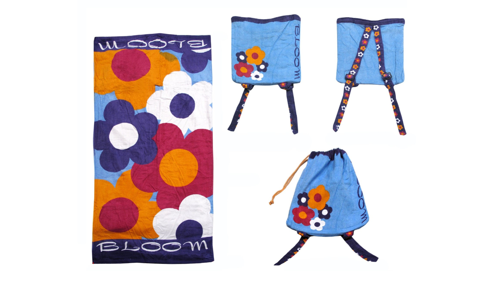 Appleby and Co 2-in-1 Kids Bloom Beach Towel N Bag - 75 x 150cm