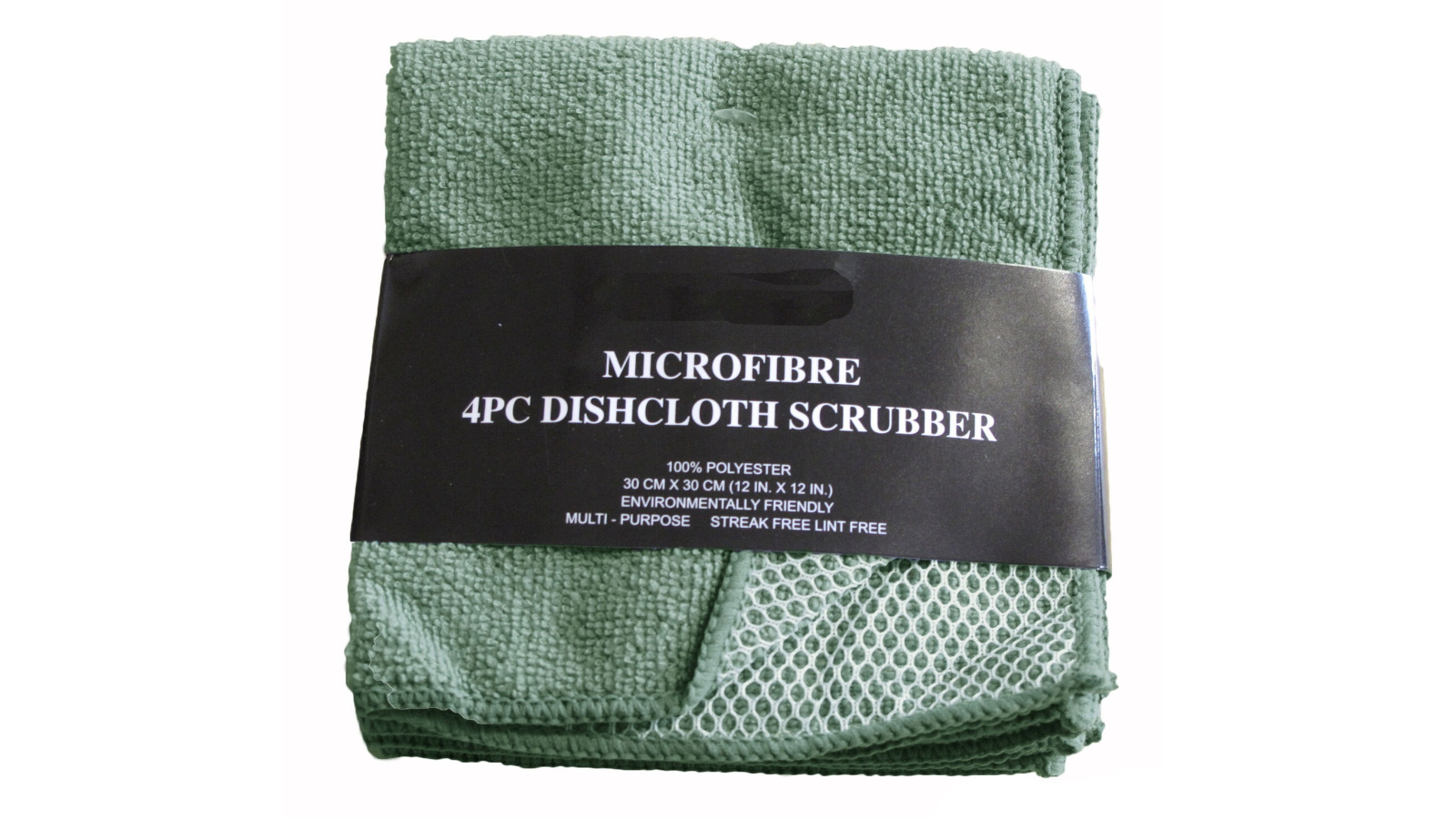 Appleby and Co Pack of 4 Green Microfibre Dish Scrubber -  30 x 30cm