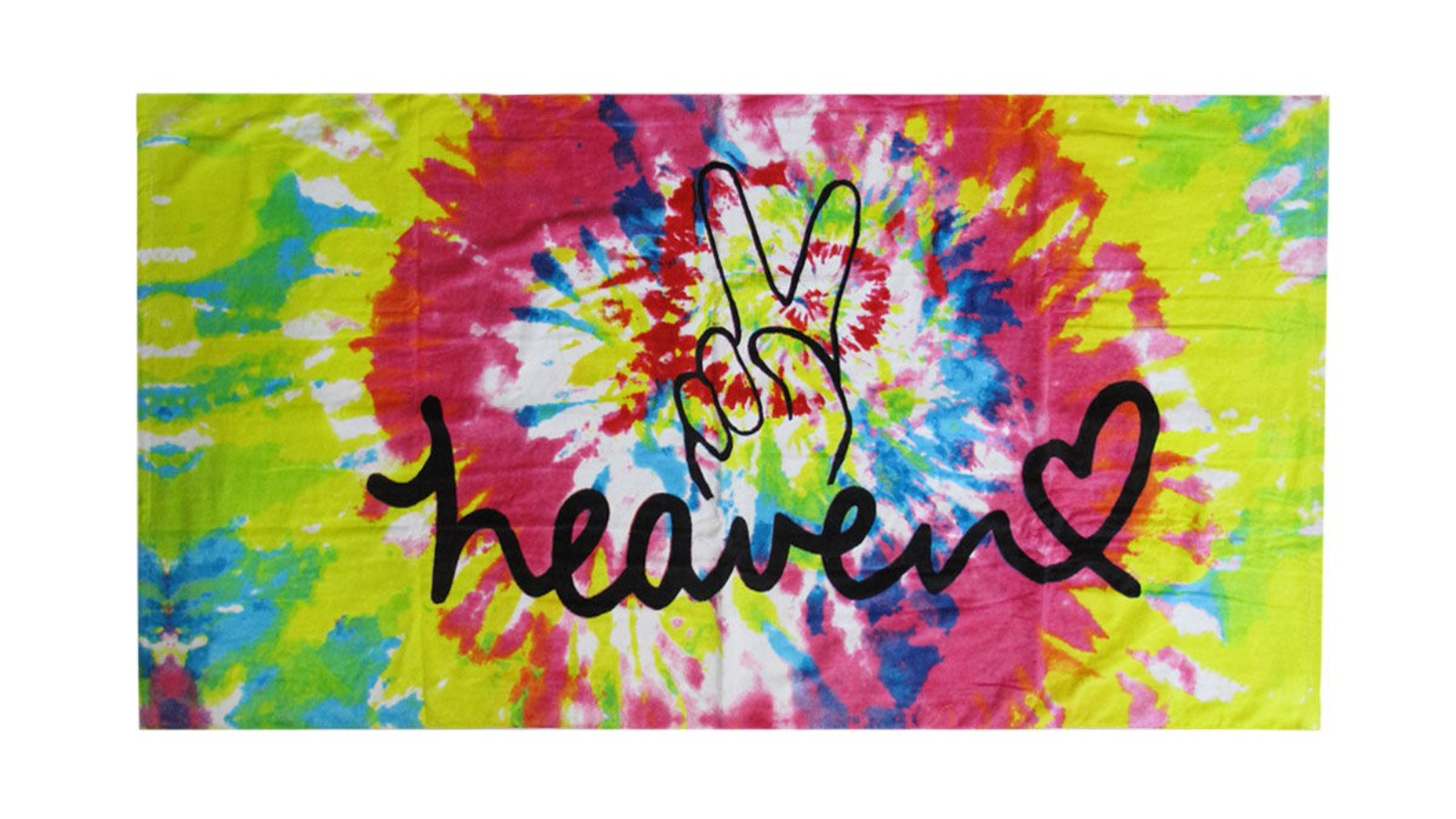 Heaven Peace Tie-Dye Cotton Beach Towel - 80 x 155cm