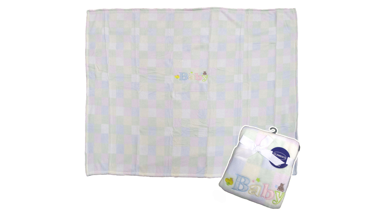 Elements Embroidery Baby Coral Fleece Blanket - 110 x 140cm