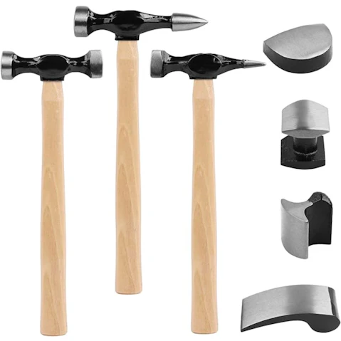 YS 7 Piece Auto Body Repair Kit with Carbon Steel Hammer Head