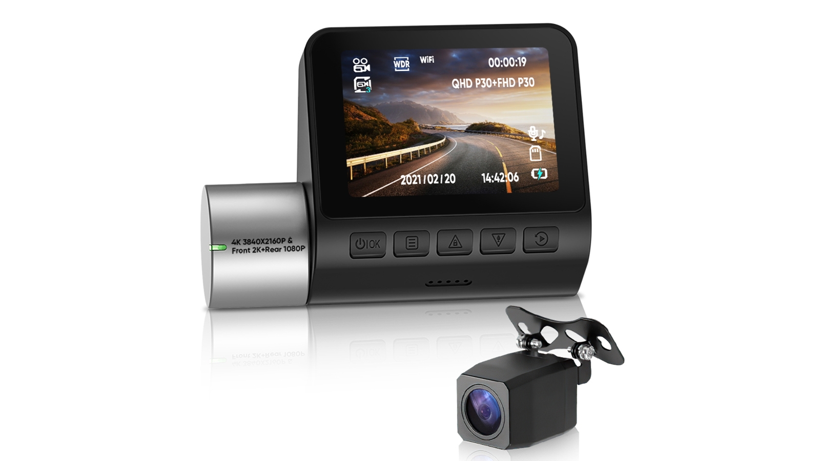 TODO 4K UHD 2inch Front and Rear Cam In Car DVR Recorder Harvey Norman