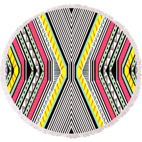 Appleby & Co Cotton Round Beach Towel Ellie 100 Percent Cotton with Fringe by Xueller