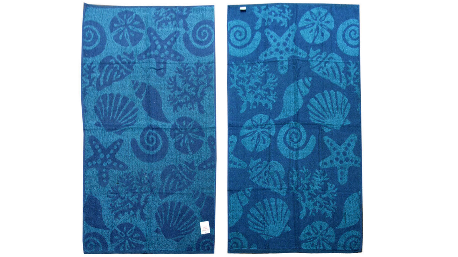 Appleby & Co Imperfect Set of 4 Jacquard Terry Beach Towels Star Fish and Tropical Designs