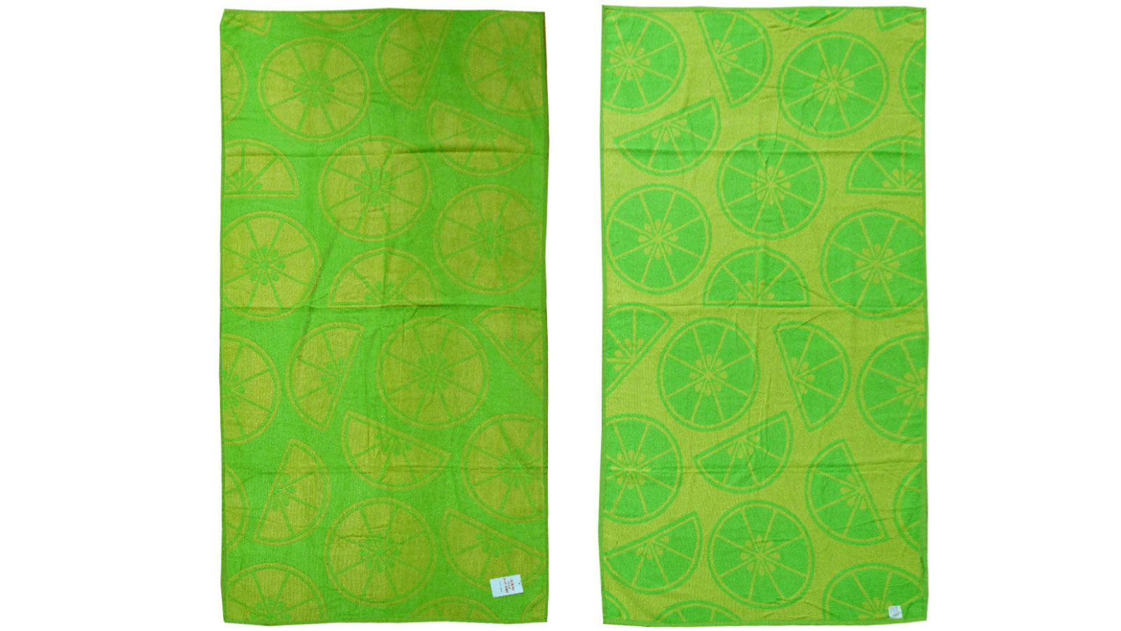 Appleby & Co Jacquard Velour Reversible Beach Towel Lime Citrus Cotton Rich Design