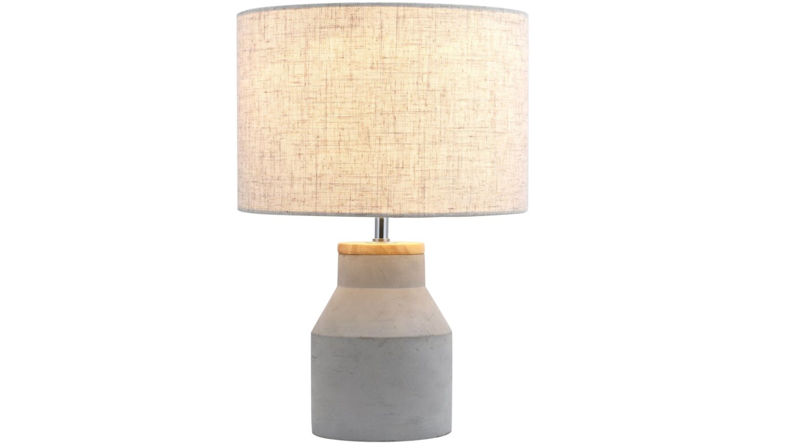 Lumi Rouge Sophie Table Lamp with Concrete Base and Trim Beige Drum Shade