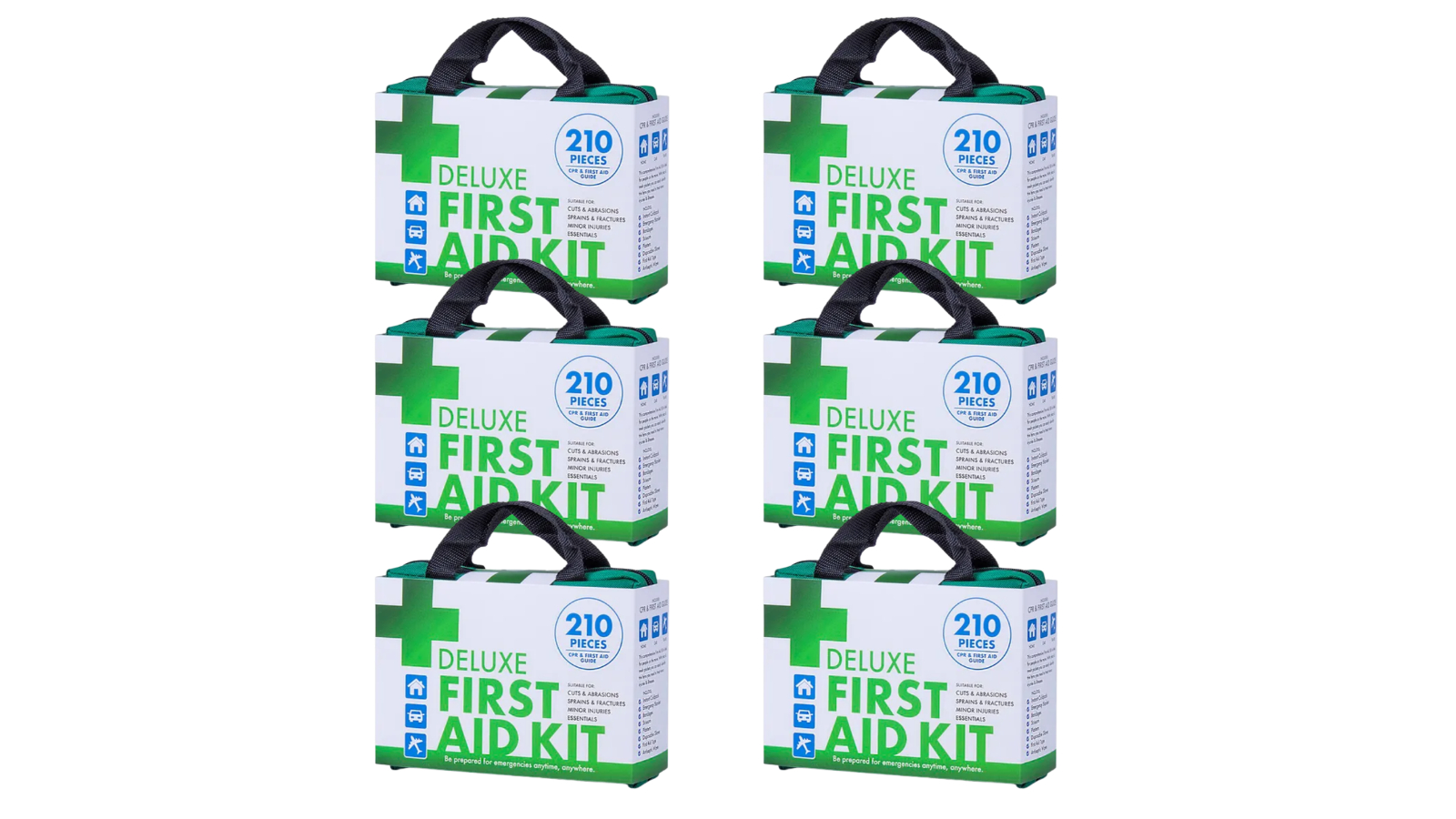 YS 210 Piece Medical Travel Workplace Emergency First Aid Kit - Set of 6