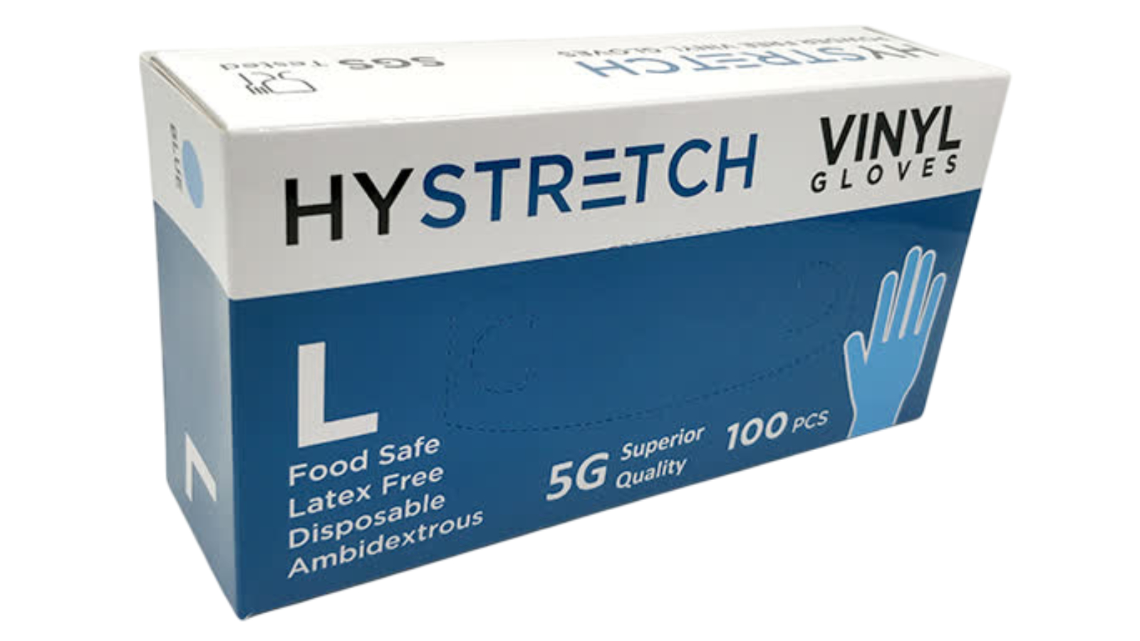 YS 1000 Piece Clear Disposable Vinyl Gloves Bulk - Large