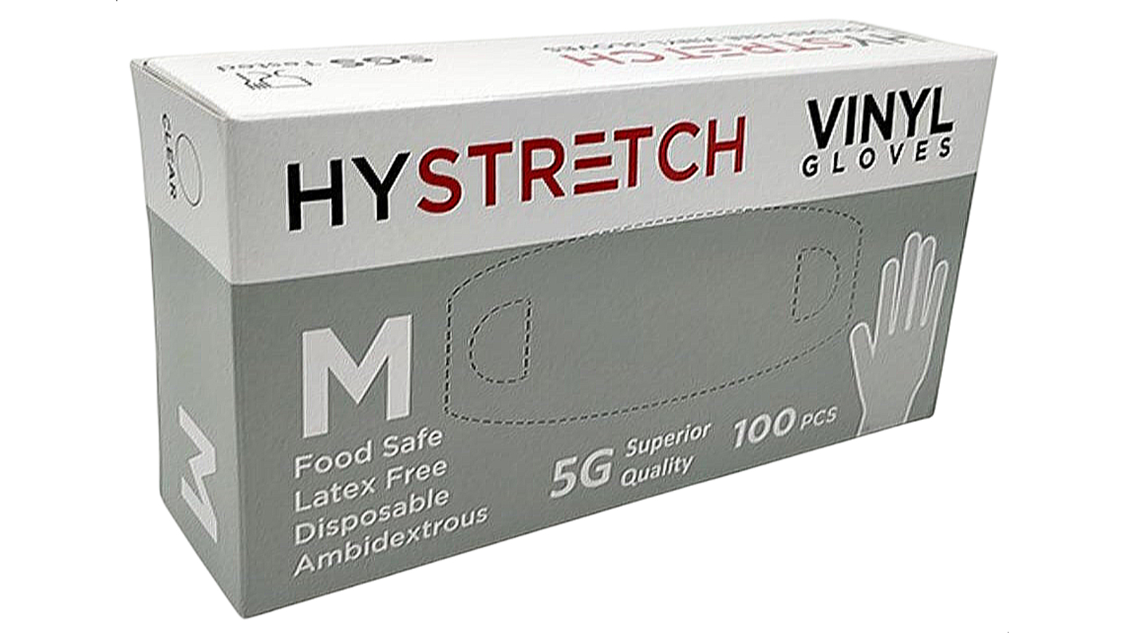 YS 1000 Piece Clear Disposable Vinyl Gloves Box - Medium
