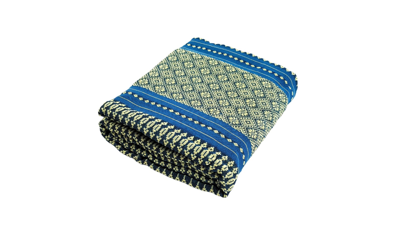 Mango Trees Jumbo Thai Triangle Mattress Cotton Protector Cover - Blue