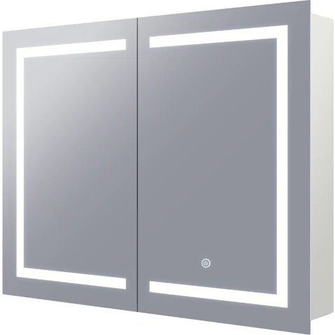 Remer Vera 900mm Shaving Cabinet with Frontlit LED Mirror & Demister