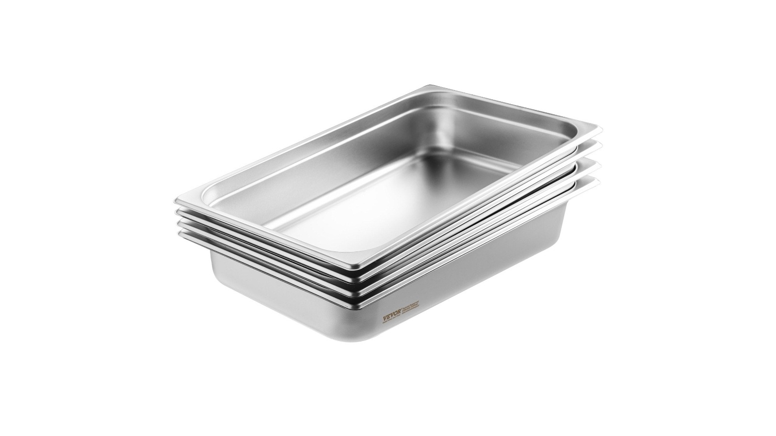 YS Pack of 4 Commercial Steam Pan with Lid