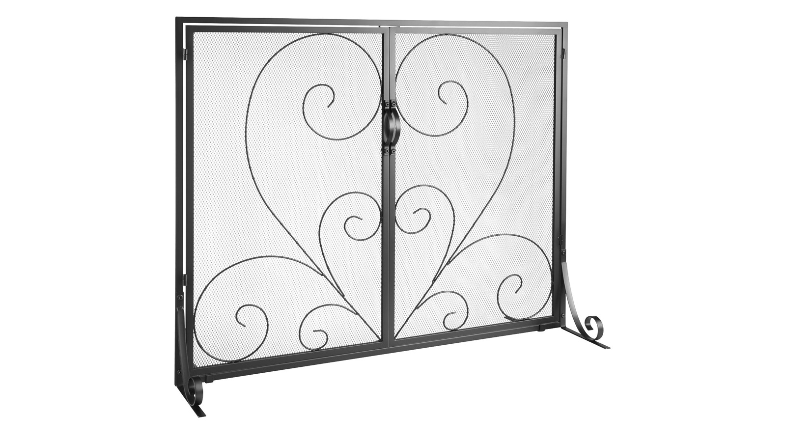 YS 2-Panel Iron Mesh Fireplace Screen - 99 x 80. 2cm 