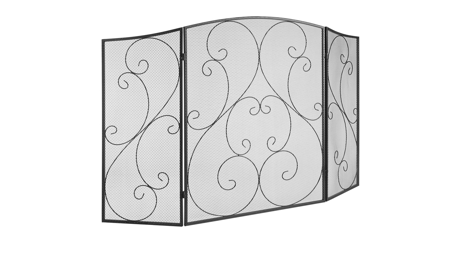 YS 3-Panel Sturdy Iron Mesh Fireplace Screen