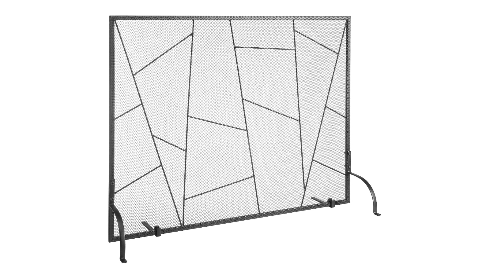 YS Fireplace Screen Single Panel Sturdy Iron Mesh