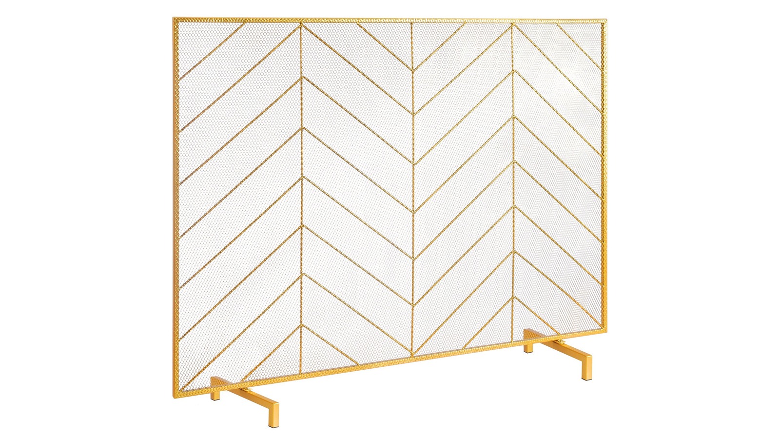YS 1-Panel Iron Mesh Fireplace Screen - 98 x 75.8cm