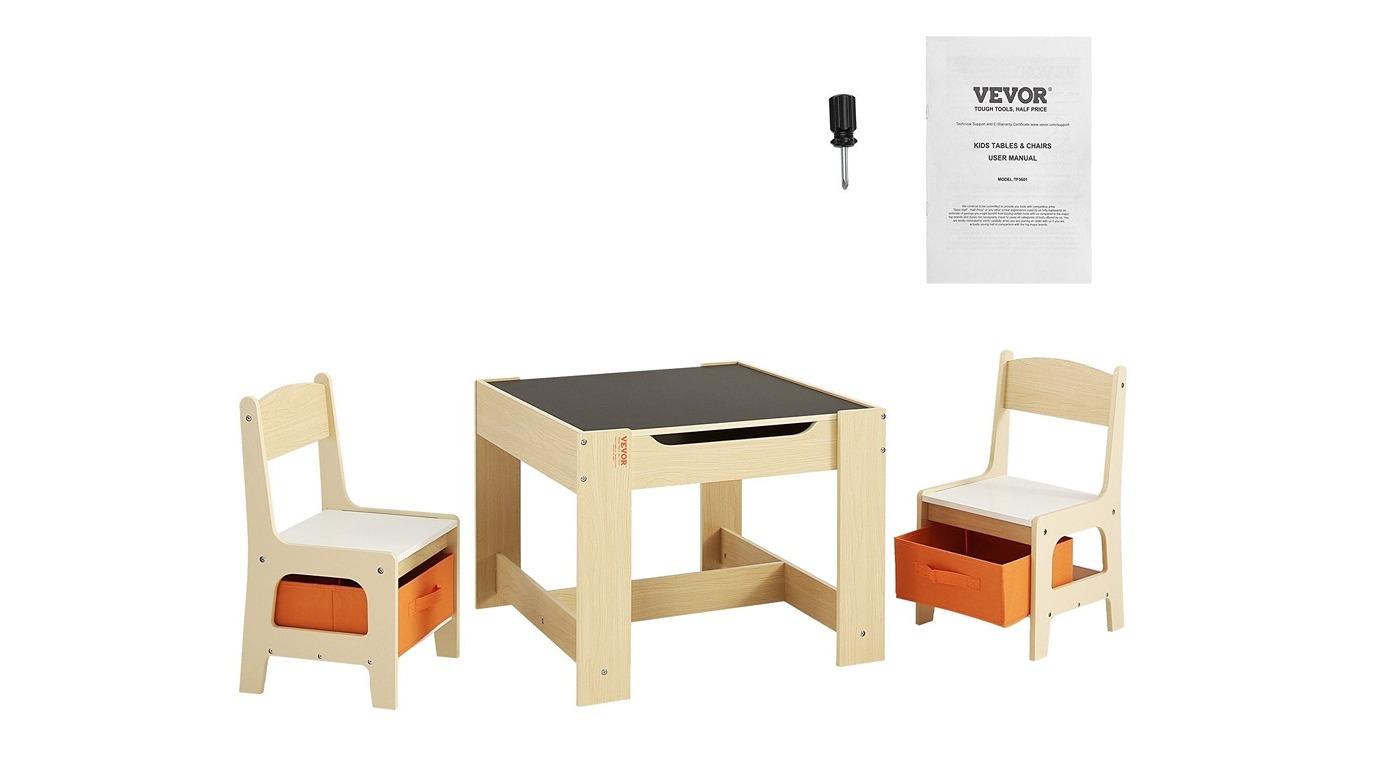 YS Kids Wooden Activity Table and Chair Set
