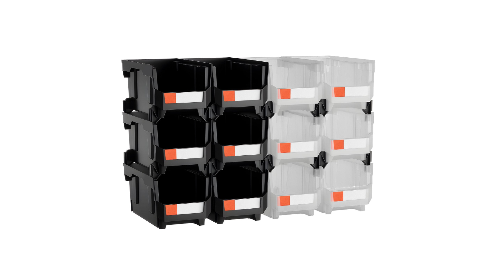 YS Pack of 12 Plastic Stackable Storage Bin
