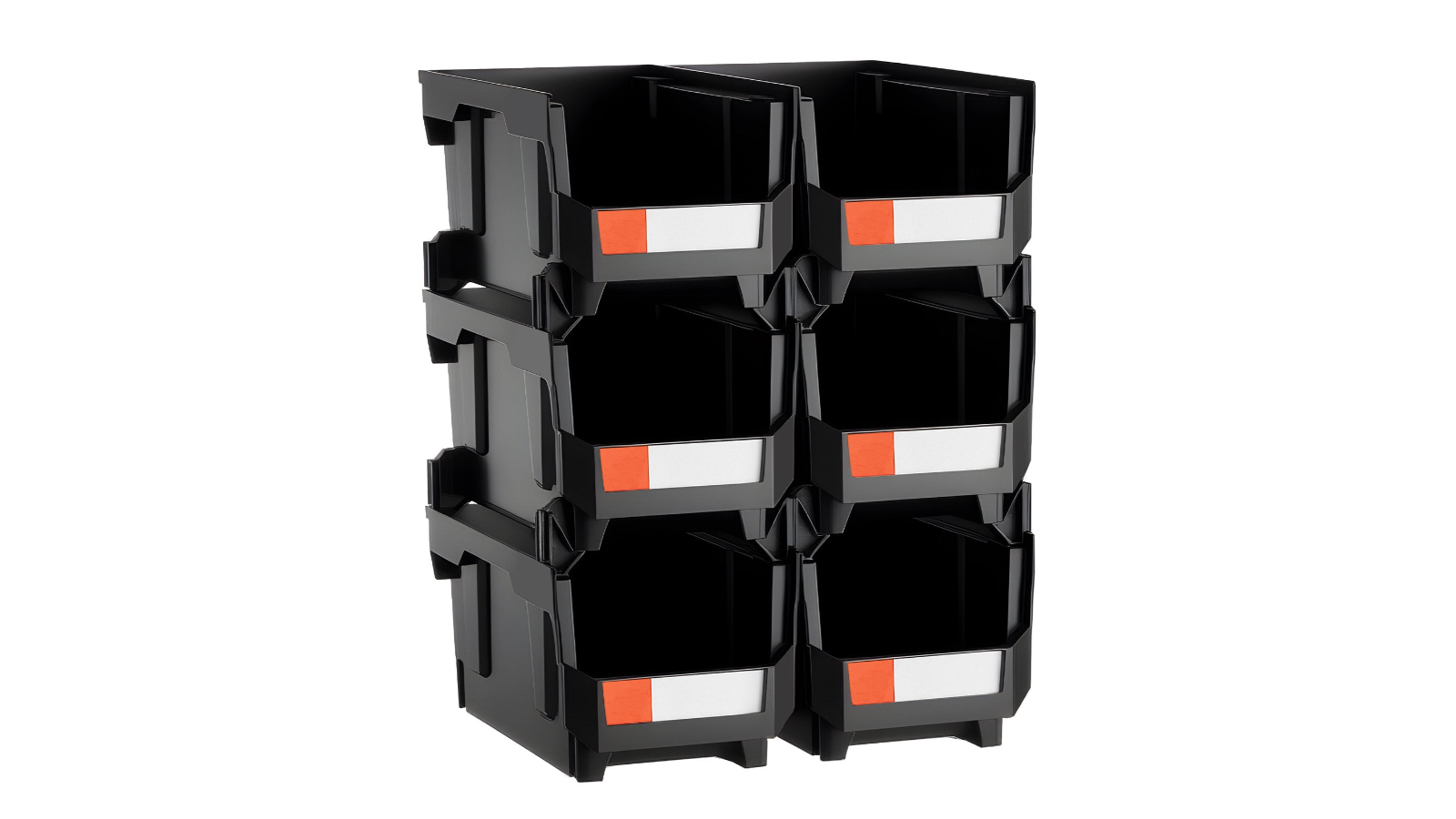 YS Polypropylene Plastic Stackable Storage Bin - Black