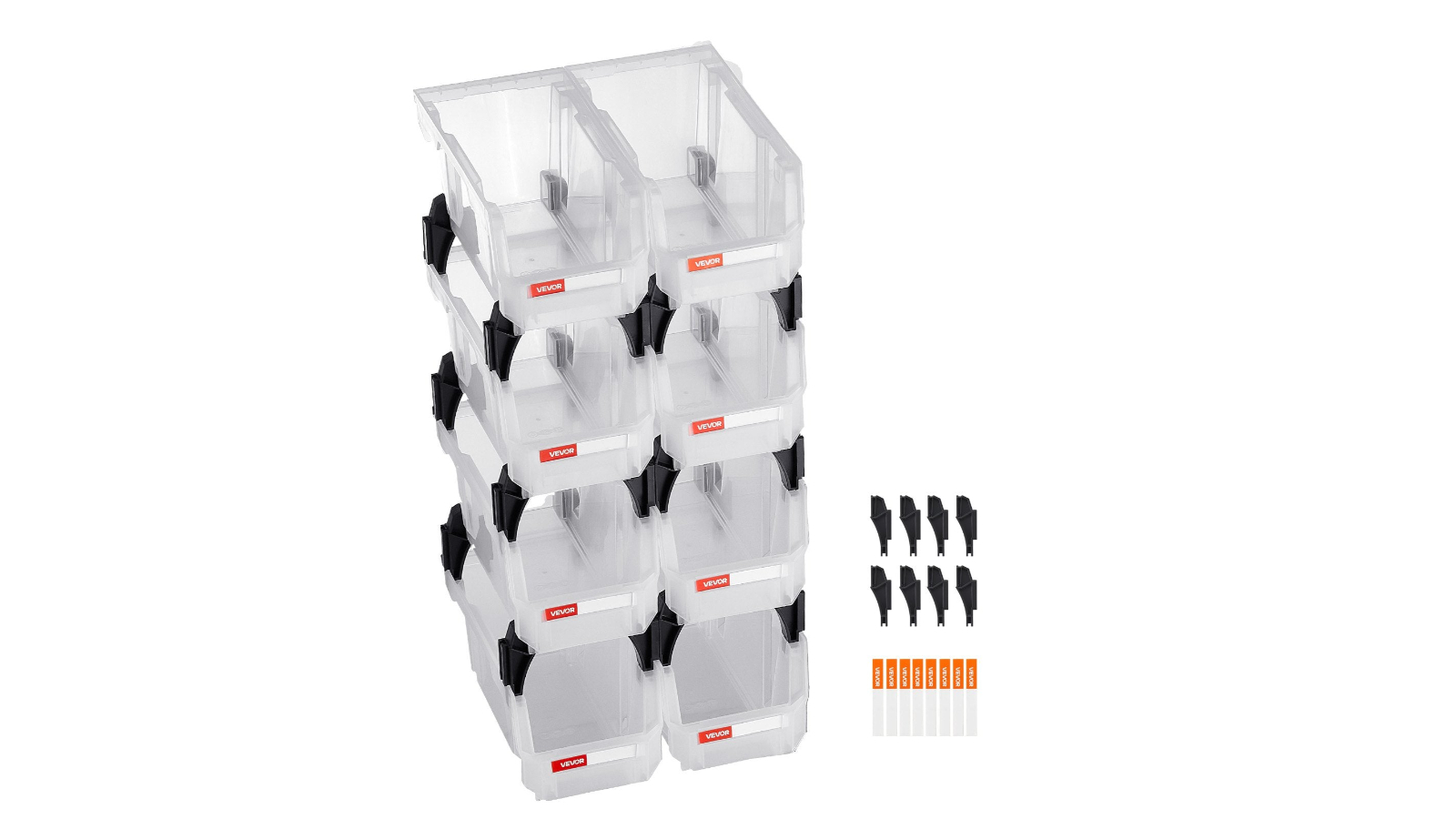 YS Plastic Stackable Storage Bin - Transparent