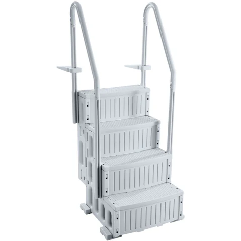 YS 4-Step Pool Ladder of 2 Handrail - Grey Robust
