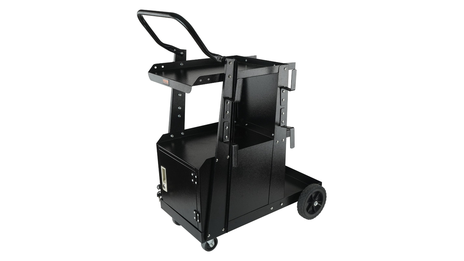 YS 2-Tier Heavy-Duty Welder Cart with Lockable Cabinet