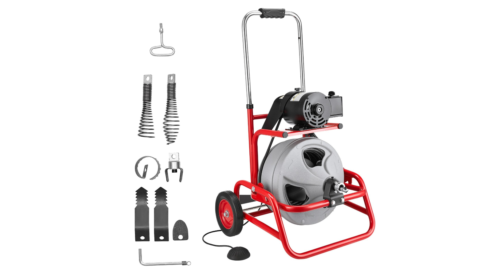 YS Sewer Snake Auger Drain Cleaner Machine with 22metre Steel Cable