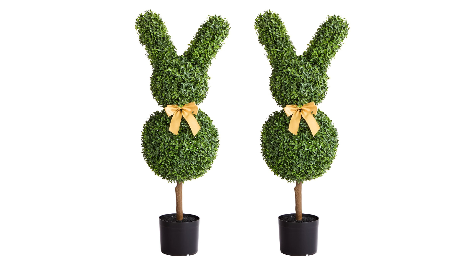 YS Set of 2 Artificial Topiary Bunny-Shape Boxwood Ball Faux - 91.4cm