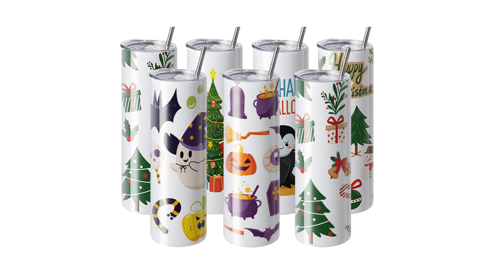 YS Pack of 8 Straight Sublimation Tumbler