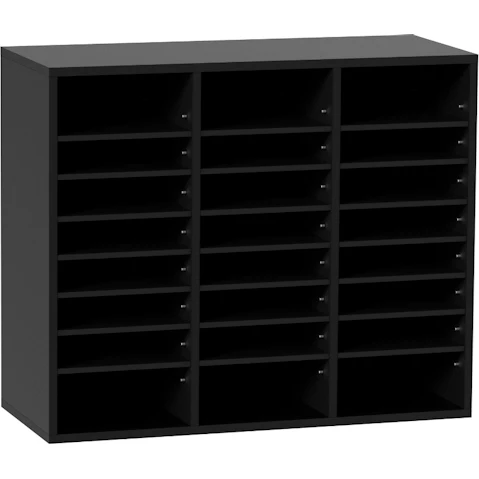 YS Wood Literature Organizer Adjustable File Sorter - Black