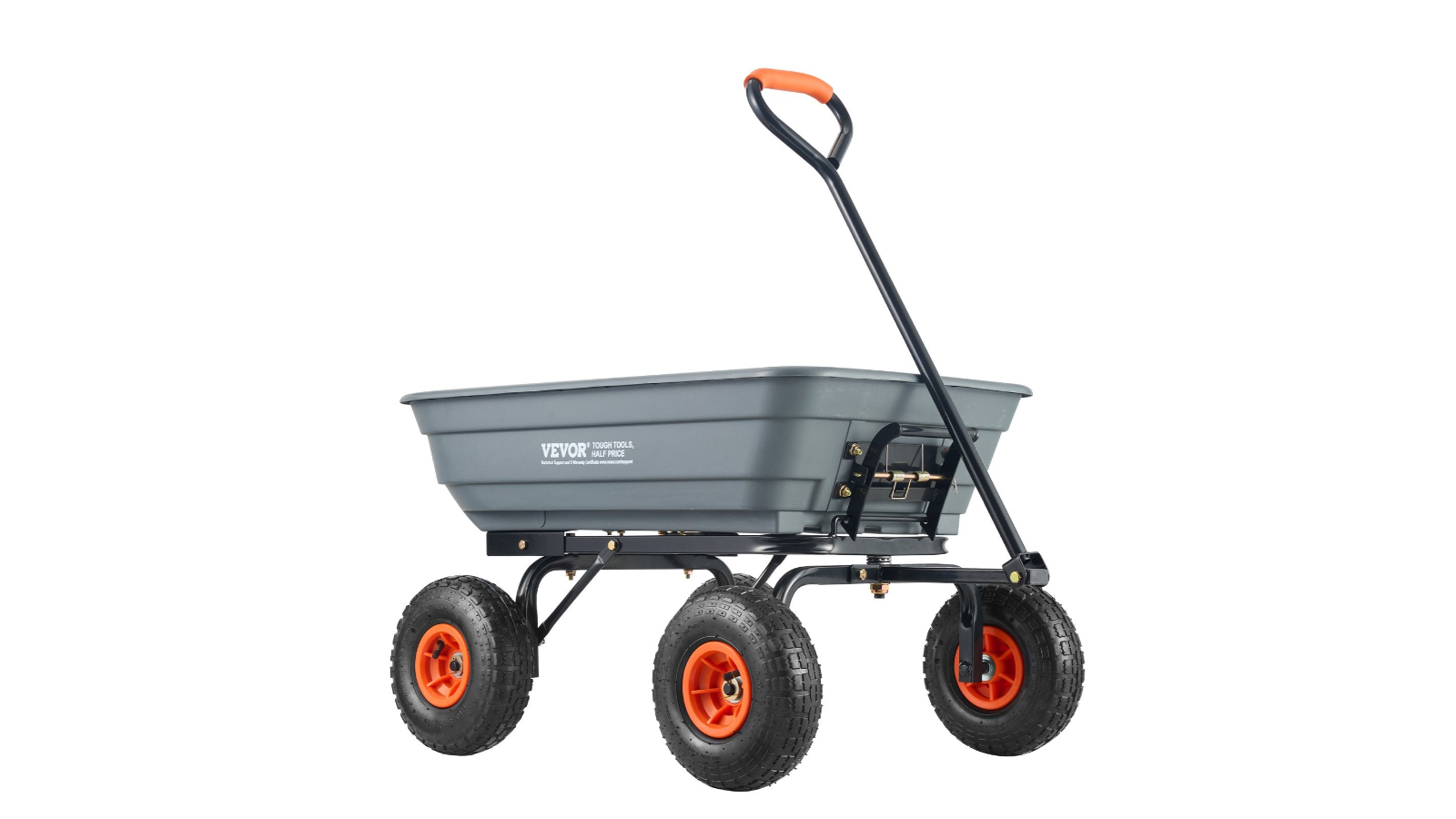 YS Poly Garden Dump Cart with Easy to Assemble Steel Frame - 10inch