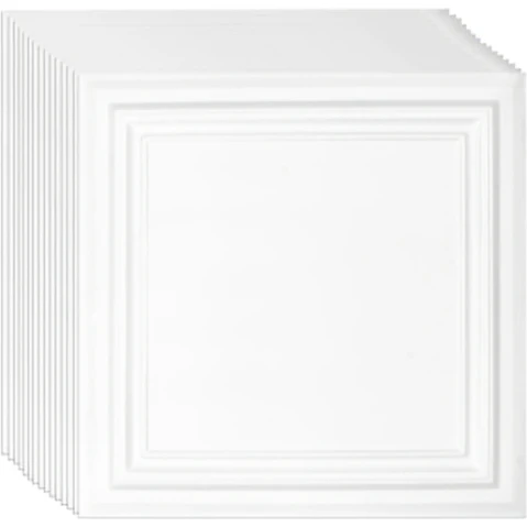 YS Pack of 48 Polystyrene Ceiling Tile - 20 x 20inch