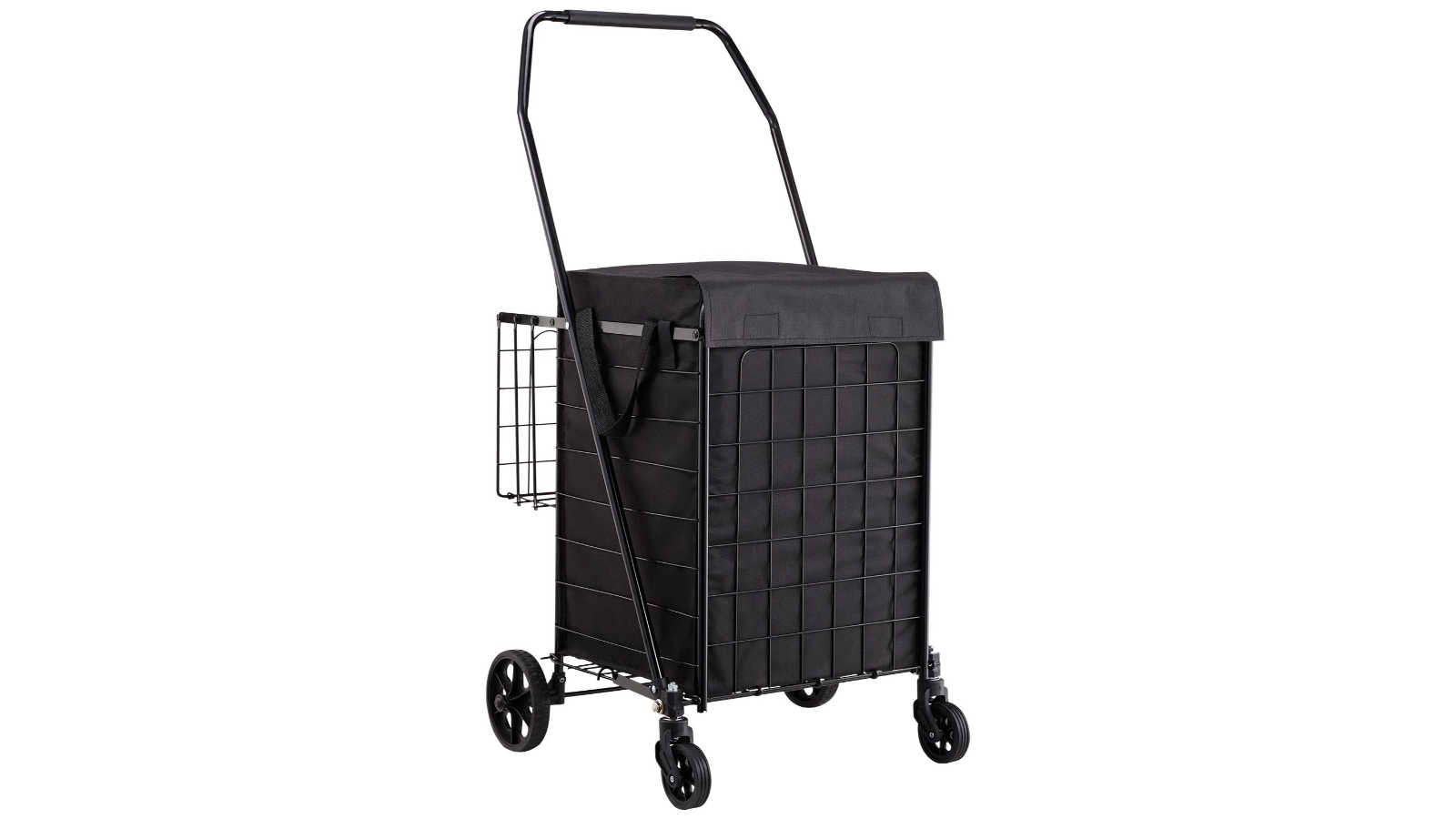 YS Folding Grocery Shopping Utility Cart with Dual Basket