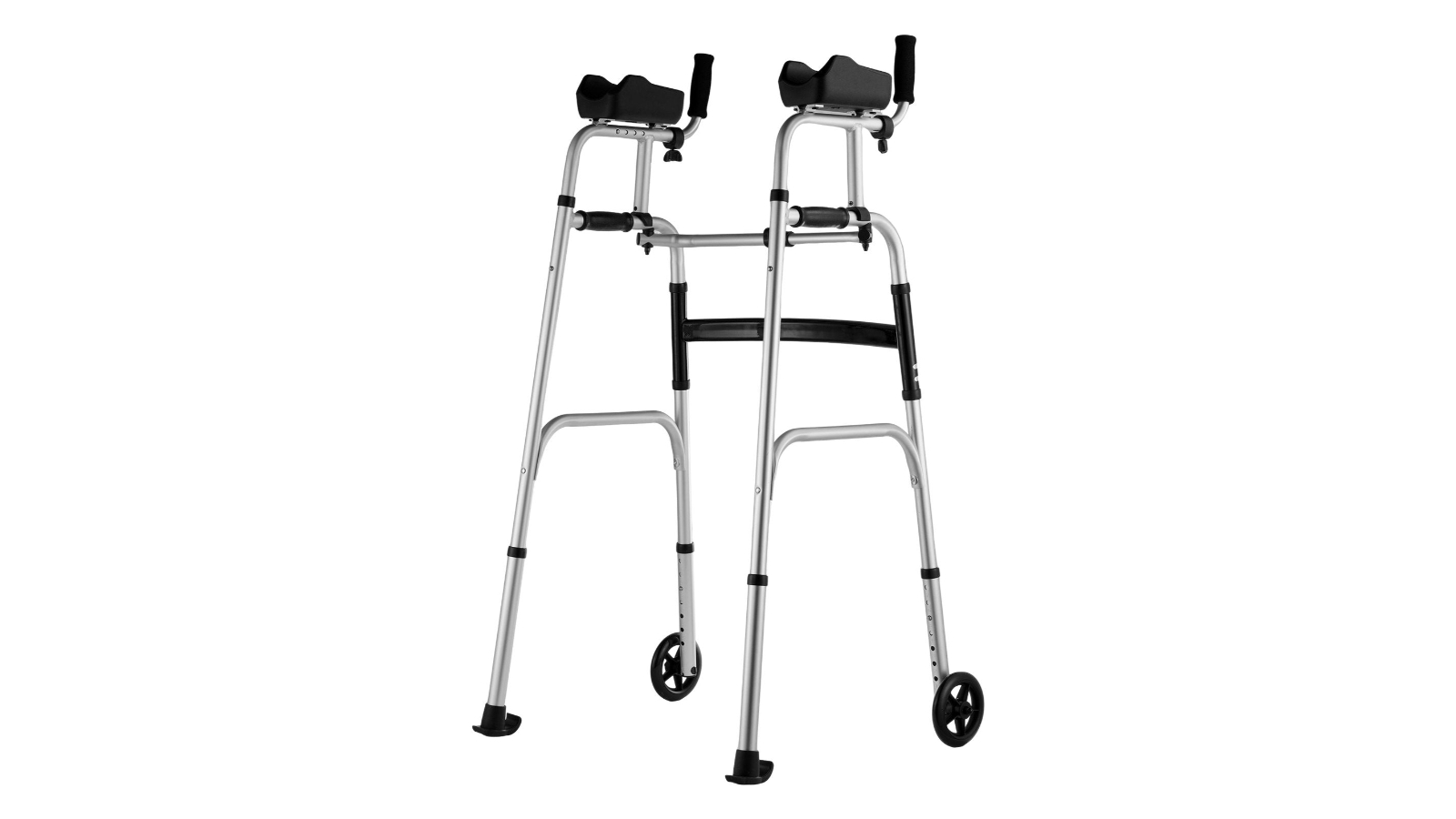 YS 2-in-1 Height Adjustable Folding Walker and Removable Armrest