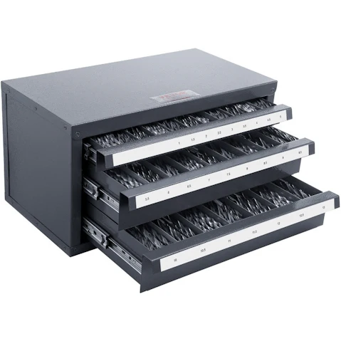 YS 3-Drawer Stackable Drill Bit Dispenser Cabinet for 0.1-1.3cm