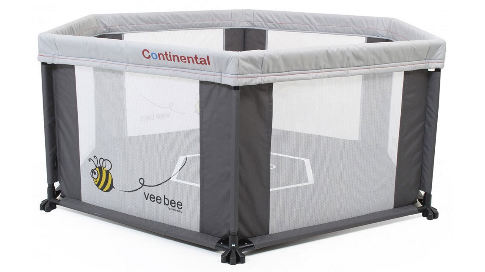 Vee Bee Continental 6 Sided Play Yard - Marble Grey