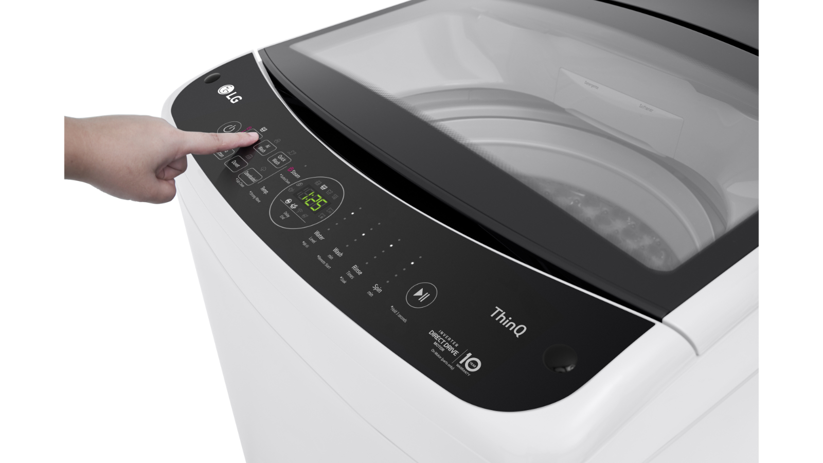 LG 10kg Top Load Washing Machine with AI DD White Harvey Norman