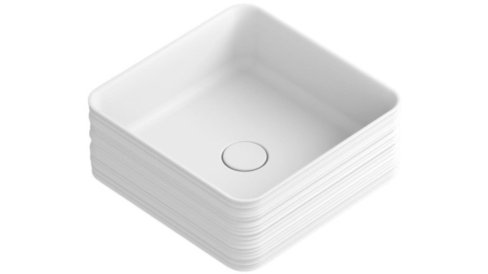 Parisi Trace Square Bench Basin - Matte White