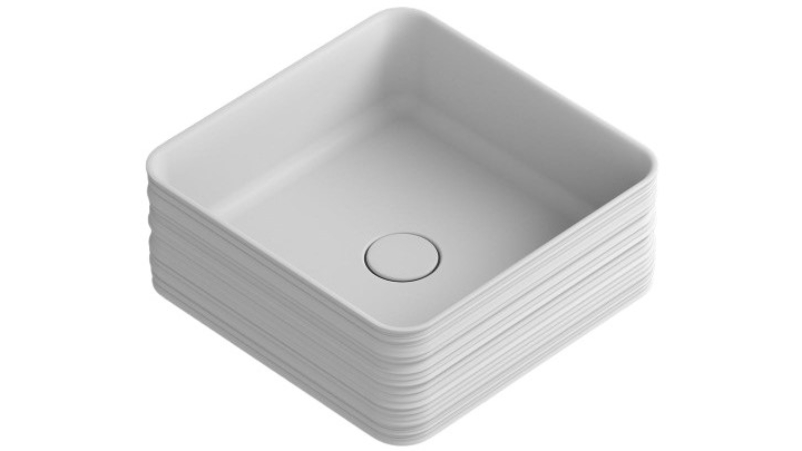 Parisi Trace Square Bench Basin - Matte Nuvola