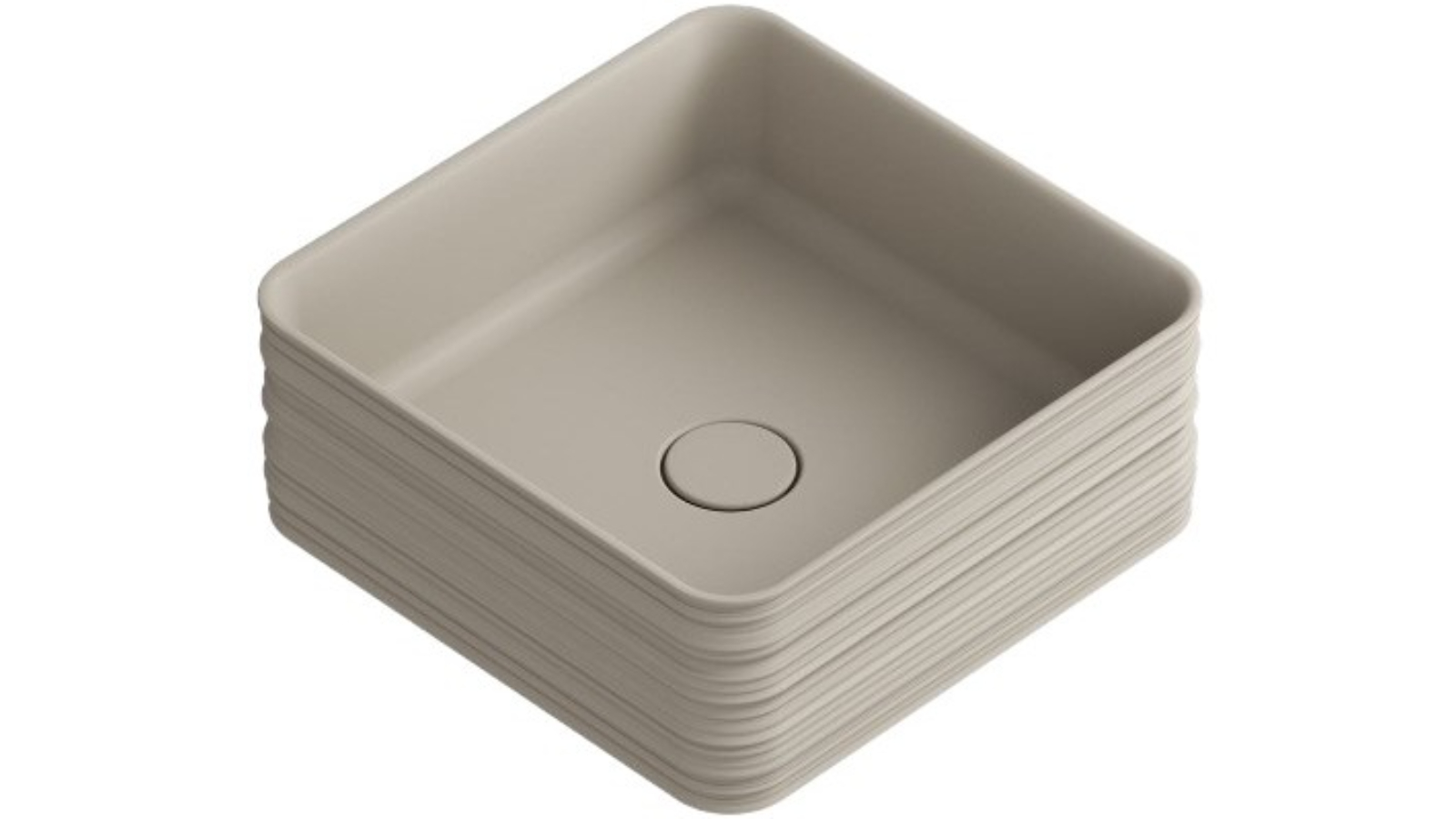 Parisi Trace Square Bench Basin - Matte Basento