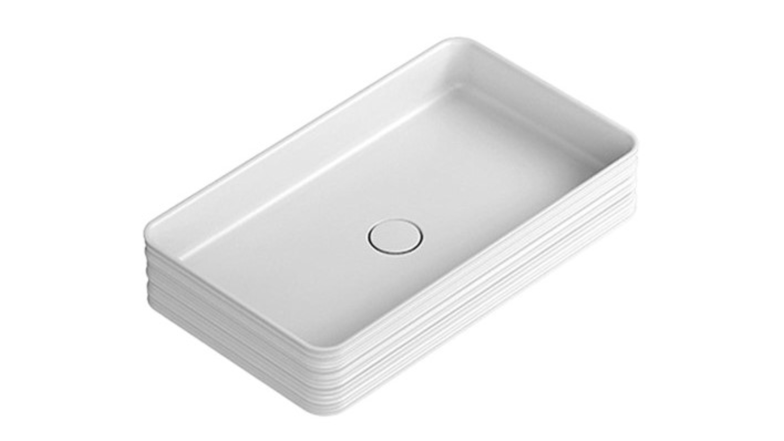 Parisi Trace Rectangle Bench Basin - Matte White