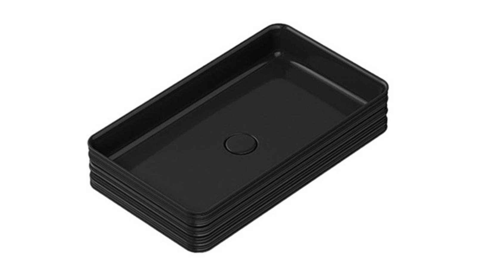 Parisi Trace Rectangle Bench Basin - Gloss Black