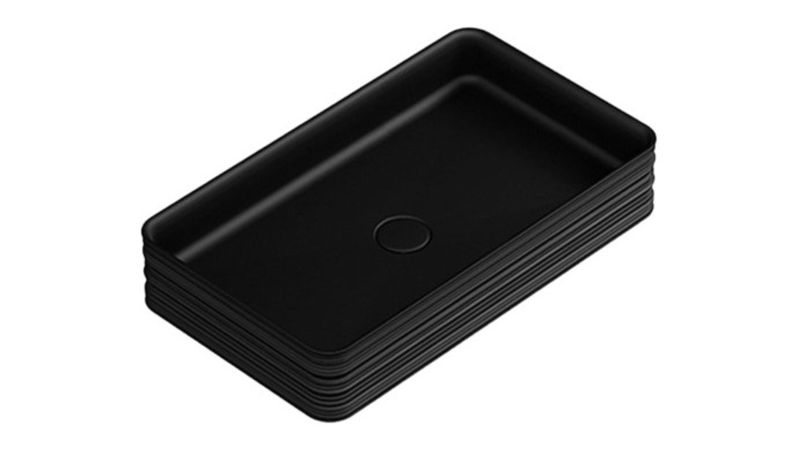 Parisi Trace Rectangle Bench Basin - Matte Black