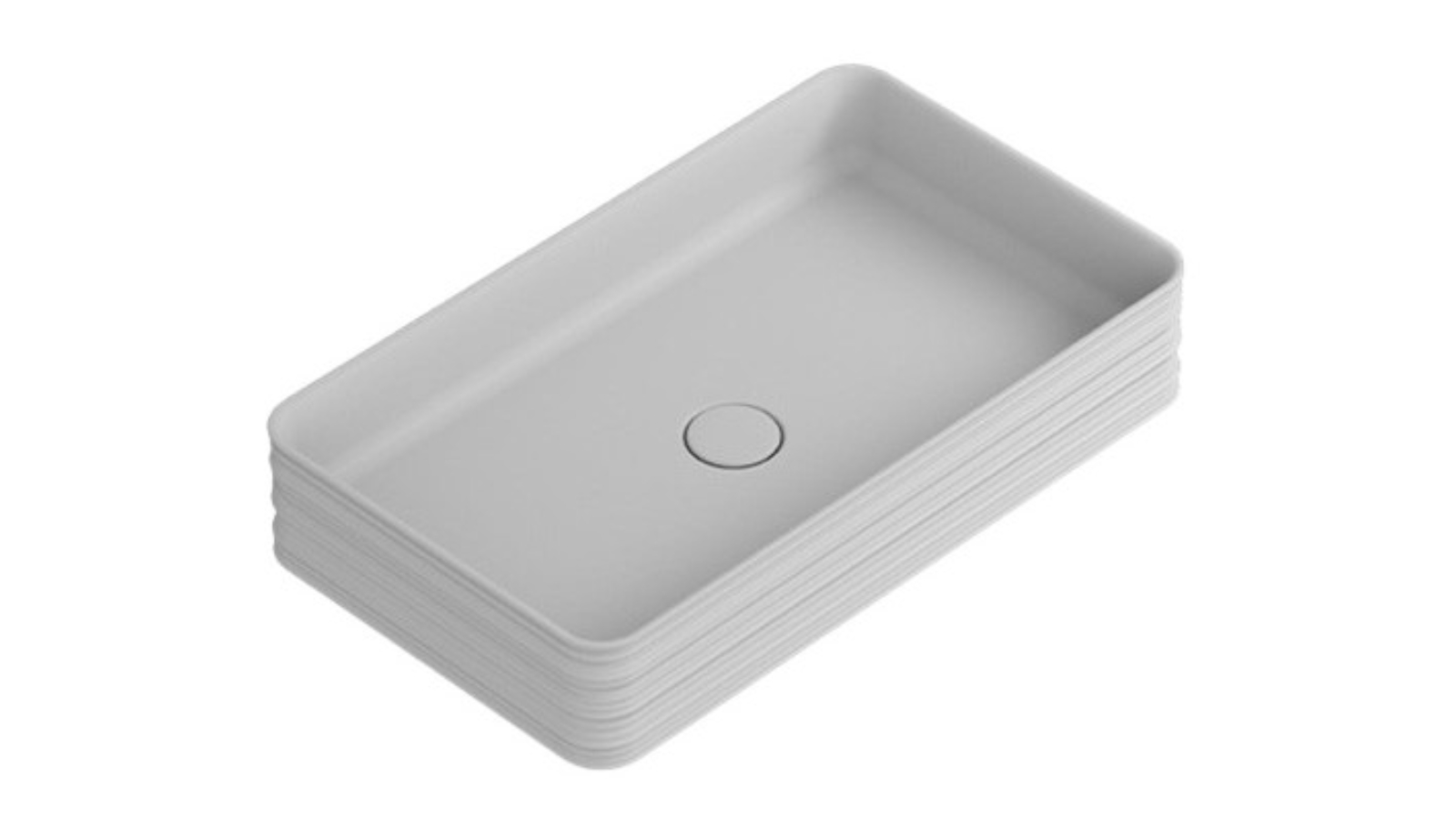Parisi Trace Rectangle Bench Basin - Matte Nuvola