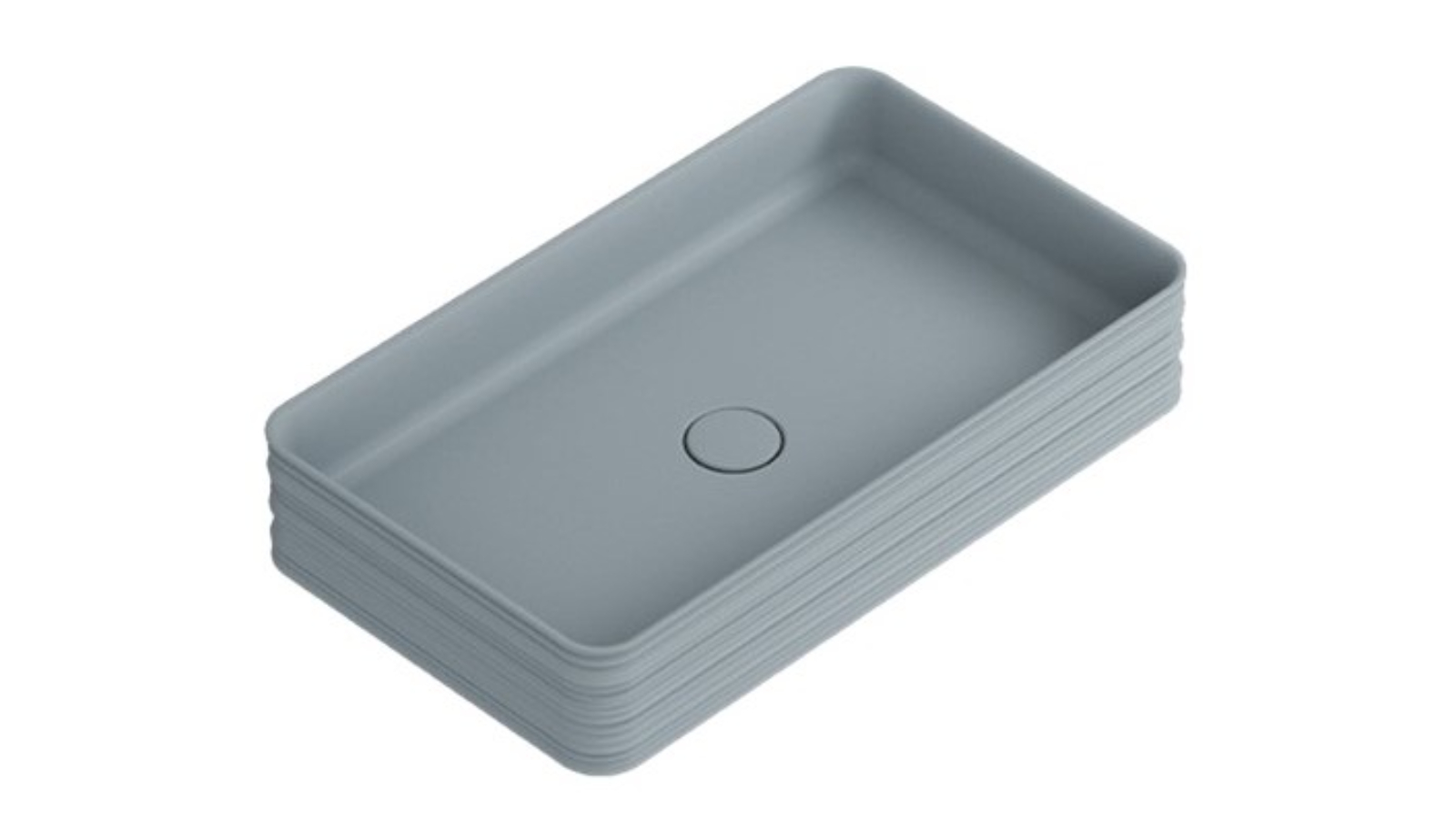 Parisi Trace Rectangle Bench Basin - Matte Tempesta