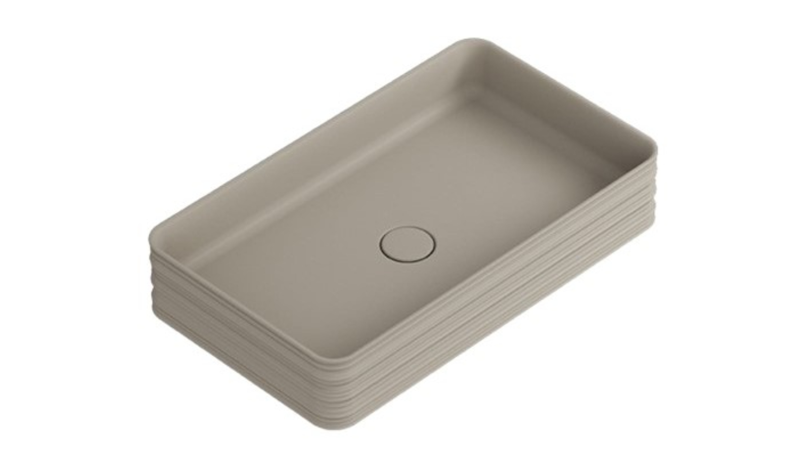 Parisi Trace Rectangle Bench Basin - Matte Basento