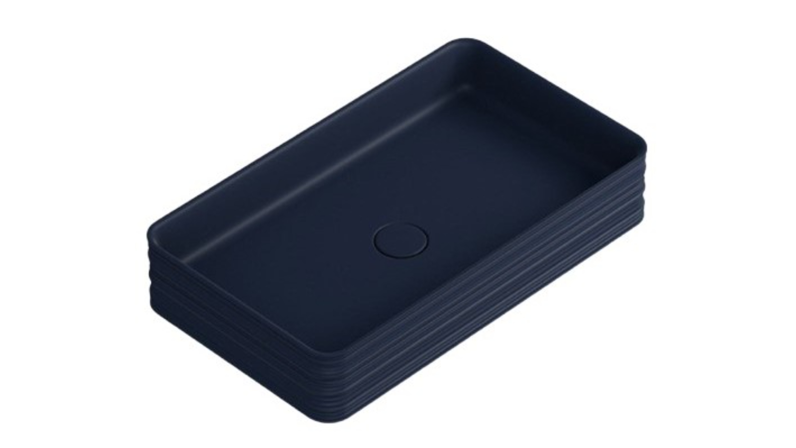 Parisi Trace Rectangle Bench Basin - Matte Oceano