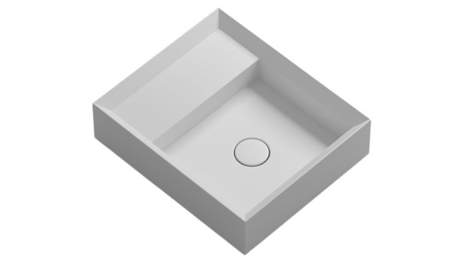 Parisi Cut 380 Bench Basin with Platform 0 Tap Hole - Matte White