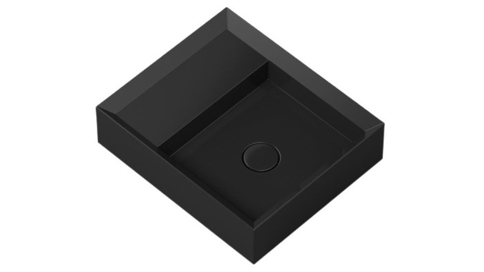 Parisi Cut 380 Bench Basin with Platform 0 Tap Hole - Gloss Black