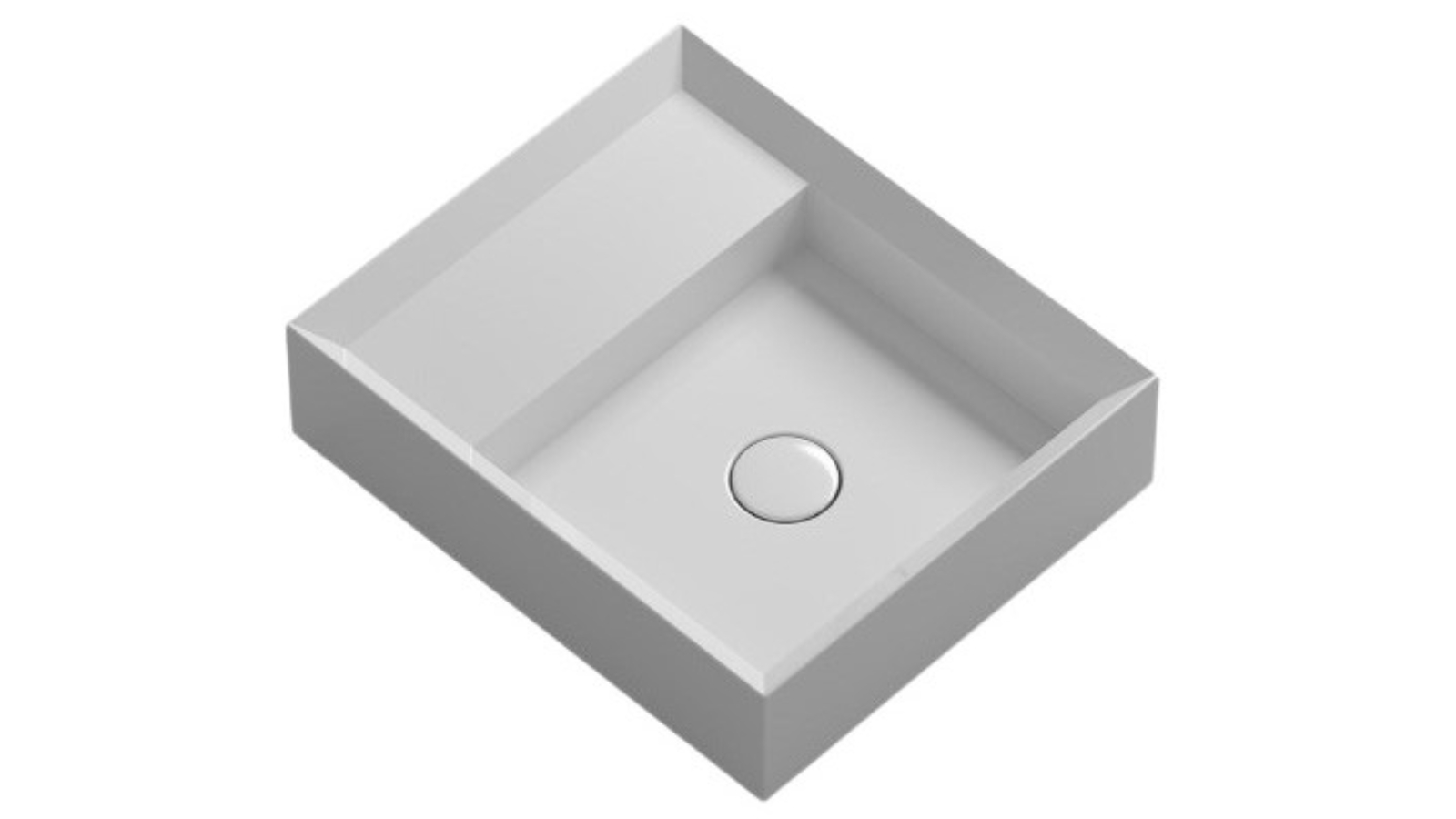 Parisi Cut 380 Bench Basin with Platform 0 Tap Hole - Gloss White